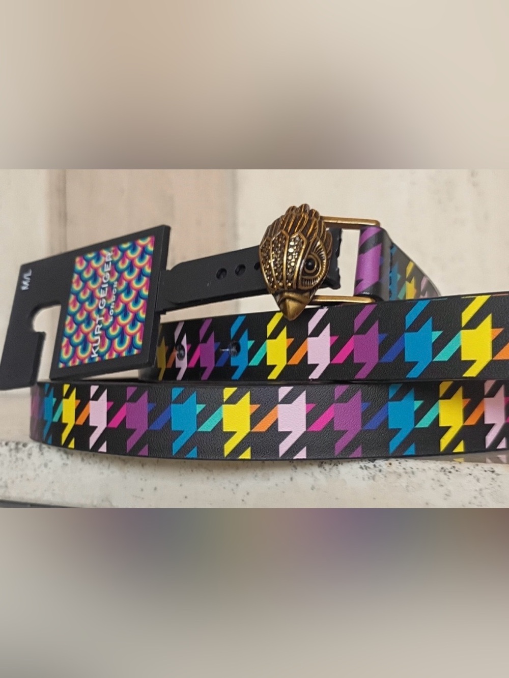 Kurt Geiger Multicolor Retro Rainbow Label Belt